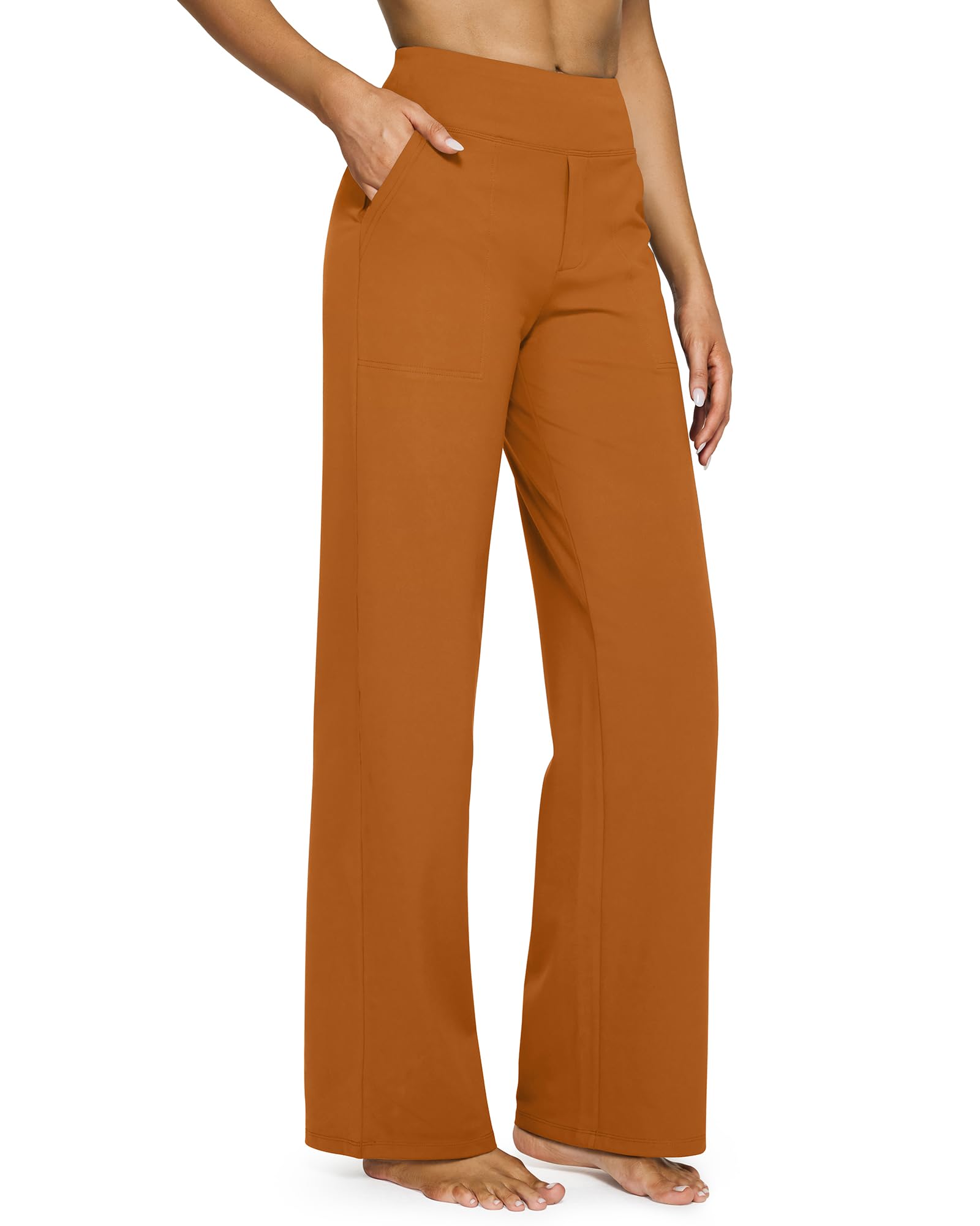 Women's High Waist Stretch Casual Yoga Wide Leg Pants