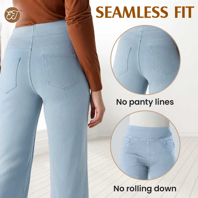 Women's High Waist Stretch Casual Yoga Wide Leg Pants