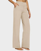 Women's High Waist Stretch Casual Yoga Wide Leg Pants