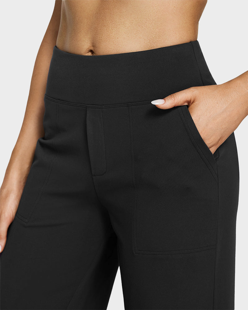 Women's High Waist Stretch Casual Yoga Wide Leg Pants