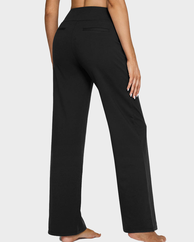 Women's High Waist Stretch Casual Yoga Wide Leg Pants