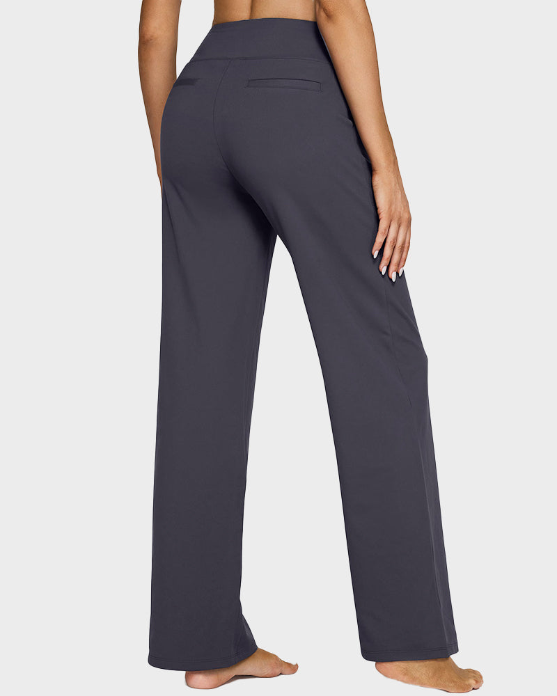 Women's High Waist Stretch Casual Yoga Wide Leg Pants
