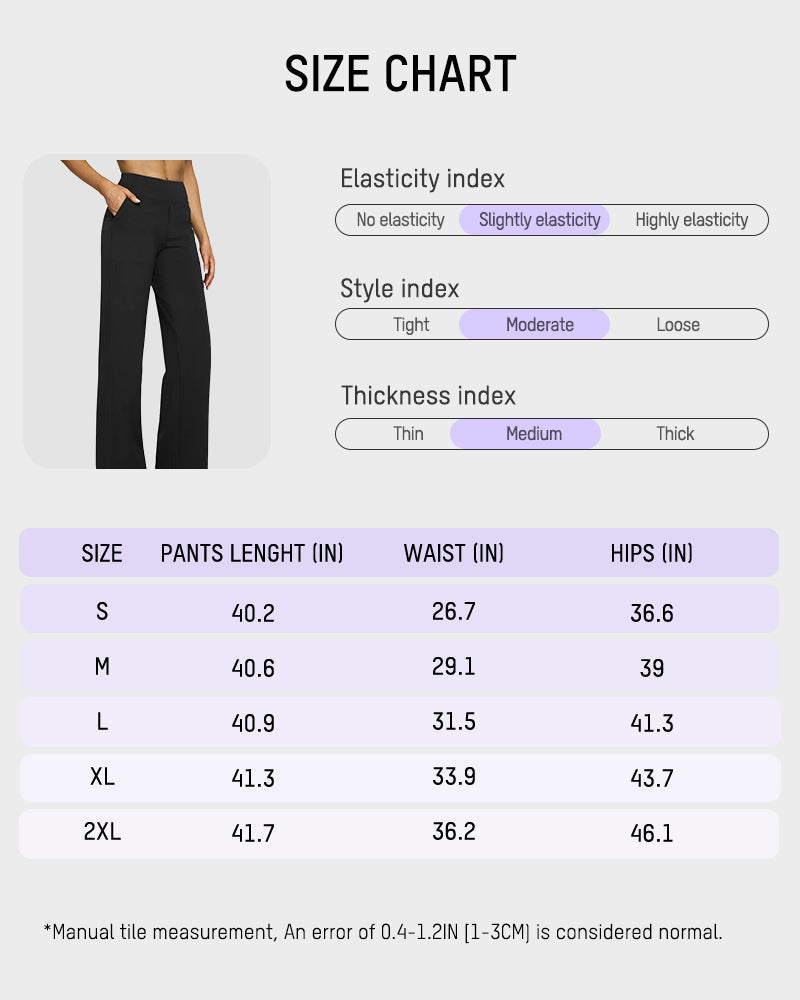 Women's High Waist Stretch Casual Yoga Wide Leg Pants
