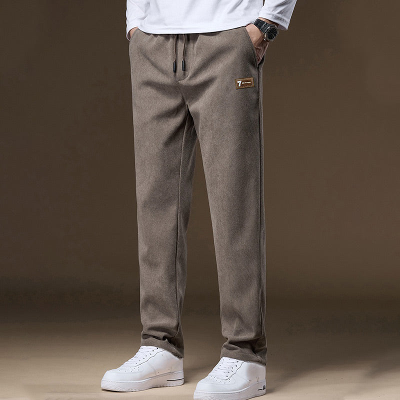 Men's Straight-Fit Corduroy Drawstring Pants