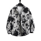 Men's Floral Collar Jacquard Button-Down Jacket