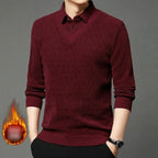 ❄️Winter Specials❄️ Men's Plush-Lined Mock Layered Lapel Shirt