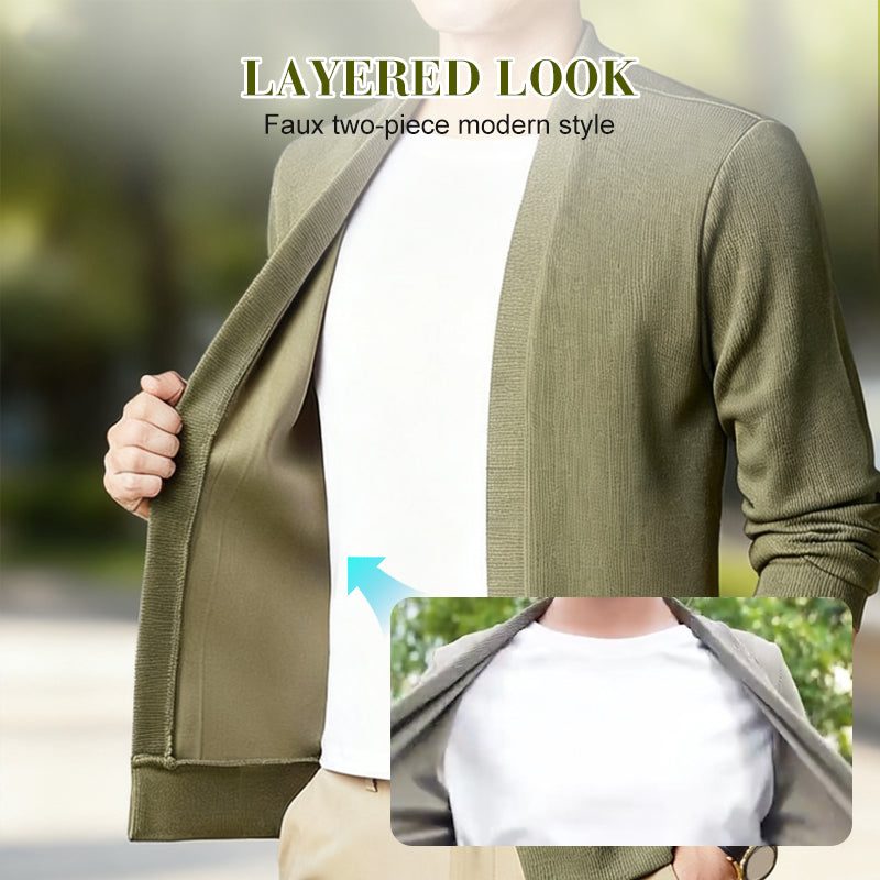 Men’s Layered-Style Long Sleeve Cardigan