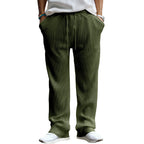Men's Ribbed Straight-Leg Pants