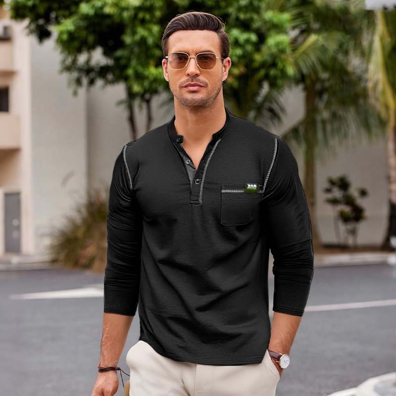 Men's Long Sleeve Button Down Shirt with Pocket