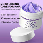 💗LAST DAY - BUY 1 GET 1 FREE💗Purple Keratin Hair Mask - Intense Repair for Curly or Color-Treated Hair, Restores Shine & Softness in 3 Mins🌿🧴