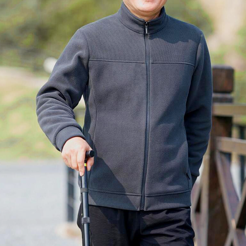Men's Casual Patchwork Stand Collar Warm Jacket