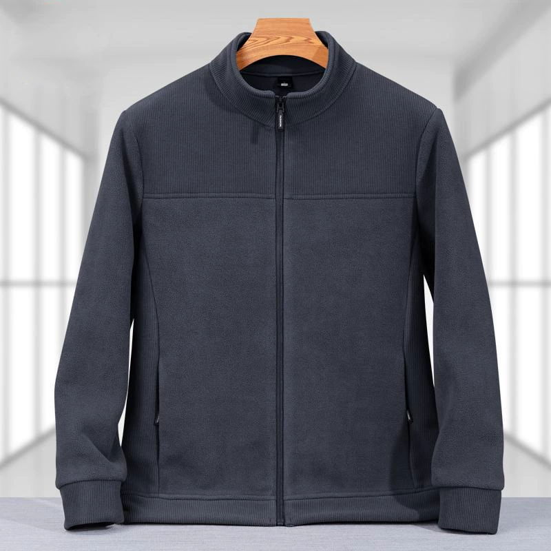 Men's Casual Patchwork Stand Collar Warm Jacket