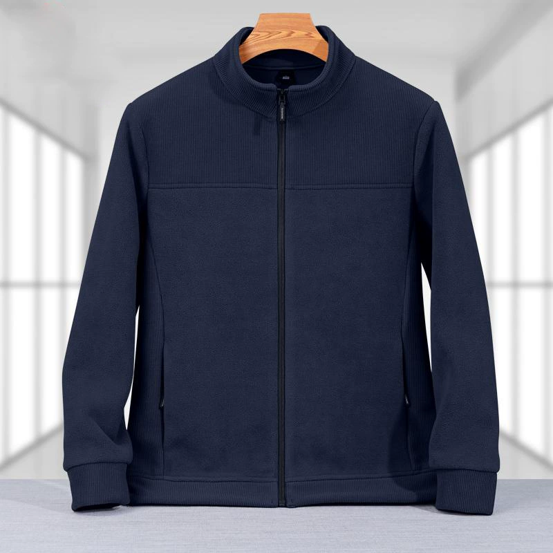 Men's Casual Patchwork Stand Collar Warm Jacket