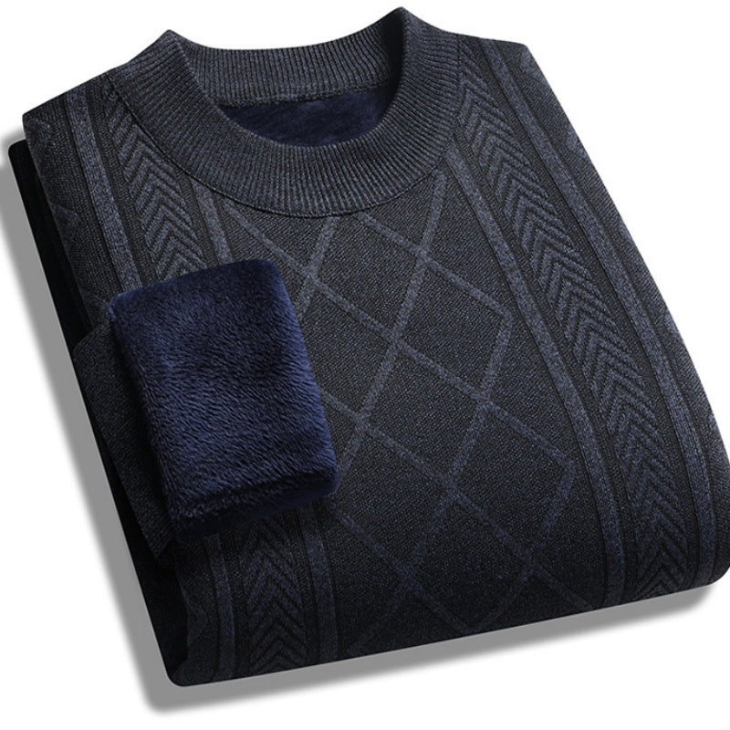 Men's Winter Plush-Lined Warm Knitted Sweater