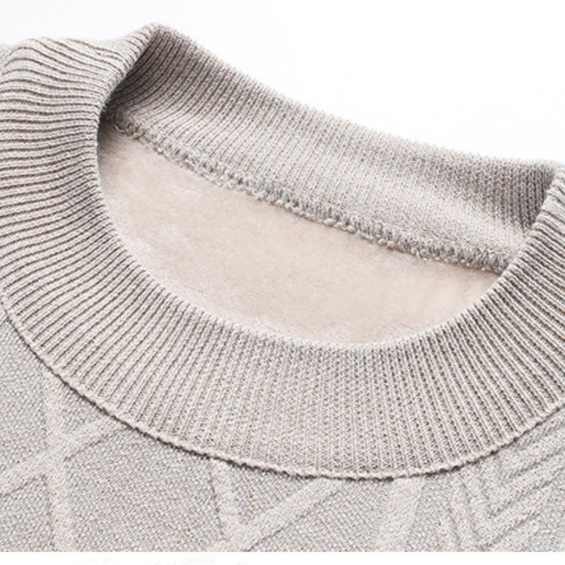Men's Winter Plush-Lined Warm Knitted Sweater