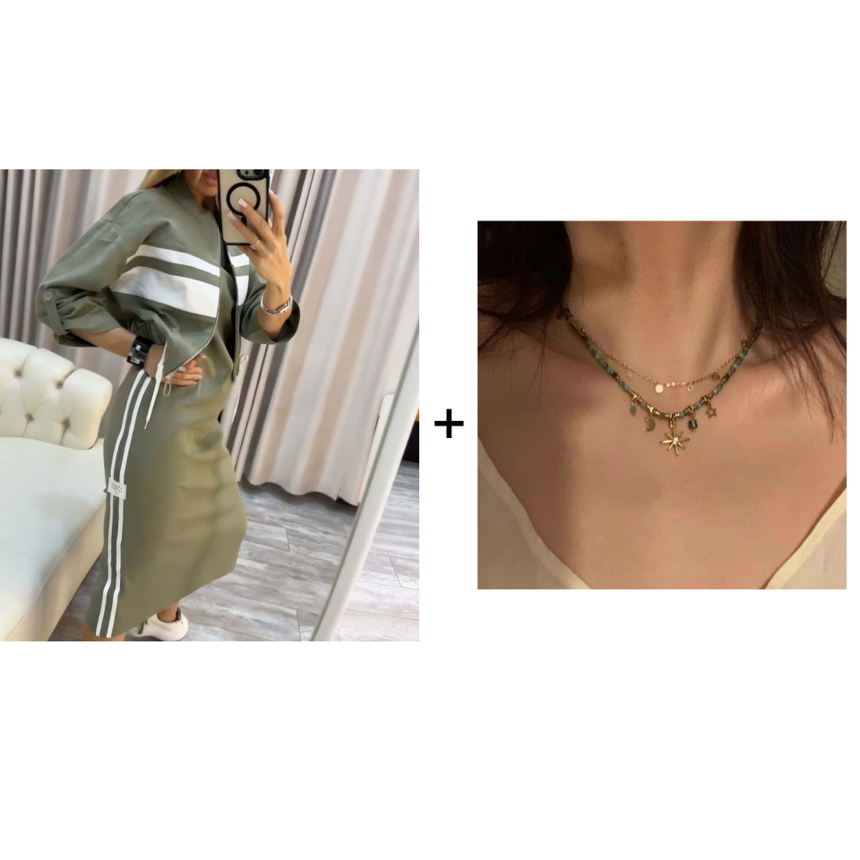 ❄️LAST DAY PROMOTION - 49%OFF 💖 Women's Stand Collar Jacket & Dress Set