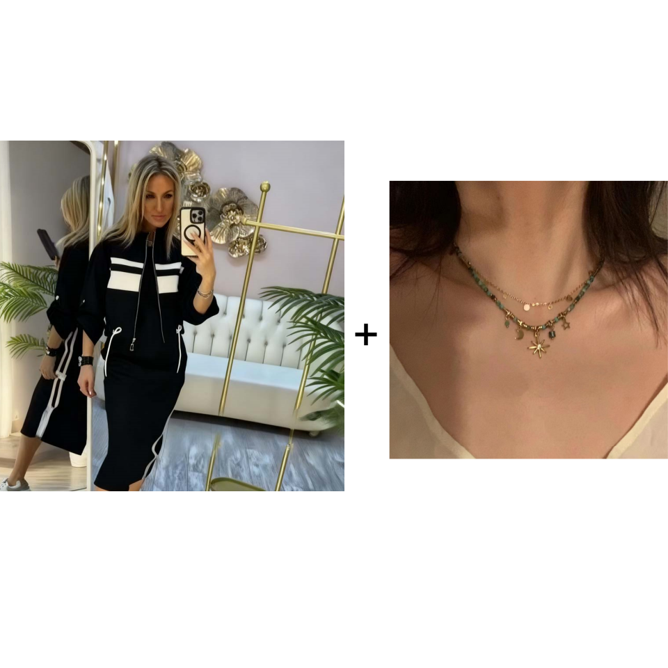 ❄️LAST DAY PROMOTION - 49%OFF 💖 Women's Stand Collar Jacket & Dress Set