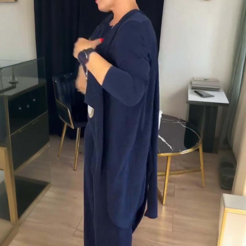 💜 LAST DAY PROMOTION - 50%OFF 💜 Elegant Longline Cardigan & Top & Pants 3-Pieces Set