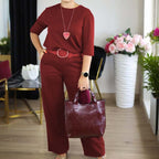 💜 LAST DAY PROMOTION - 50%OFF 💜 Elegant Longline Cardigan & Top & Pants 3-Pieces Set