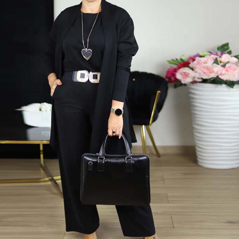 💜 LAST DAY PROMOTION - 50%OFF 💜 Elegant Longline Cardigan & Top & Pants 3-Pieces Set
