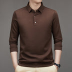 Men's Casual Solid Color Jacquard Lapel Shirt