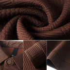 Men's Casual Solid Color Jacquard Lapel Shirt