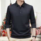 Men's Casual Solid Color Jacquard Lapel Shirt