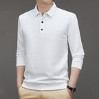 Men's Casual Solid Color Jacquard Lapel Shirt