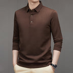 Men's Casual Solid Color Jacquard Lapel Shirt