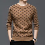 Men’s Trendy Print Long Sleeve Slim Fit Pullover