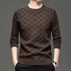 Men’s Trendy Print Long Sleeve Slim Fit Pullover
