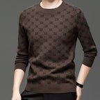 Men’s Trendy Print Long Sleeve Slim Fit Pullover