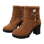 👢High-quality women's boots-Women's Thick Warm Chunky Heel Boots🔥HOT SALE-50% OFF