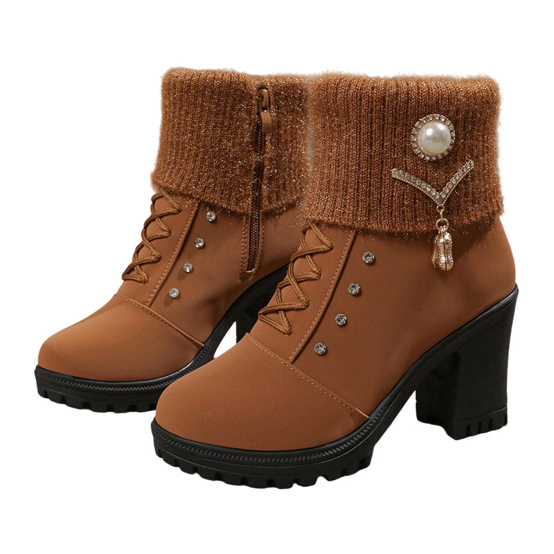 👢High-quality women's boots-Women's Thick Warm Chunky Heel Boots🔥HOT SALE-50% OFF