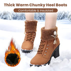 👢High-quality women's boots-Women's Thick Warm Chunky Heel Boots🔥HOT SALE-50% OFF