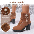 👢High-quality women's boots-Women's Thick Warm Chunky Heel Boots🔥HOT SALE-50% OFF