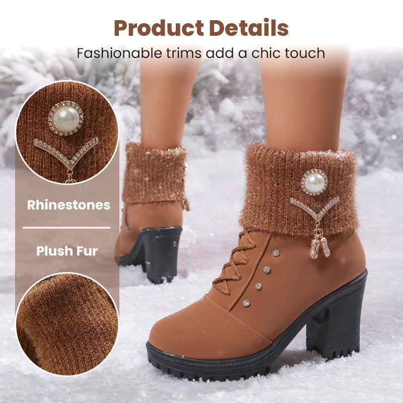 👢High-quality women's boots-Women's Thick Warm Chunky Heel Boots🔥HOT SALE-50% OFF