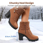 👢High-quality women's boots-Women's Thick Warm Chunky Heel Boots🔥HOT SALE-50% OFF
