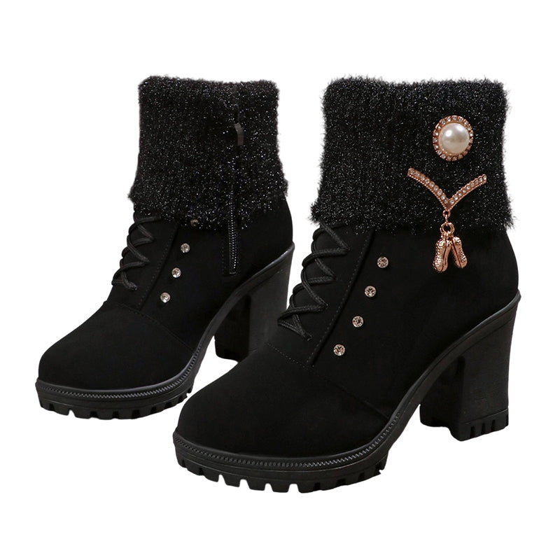 👢High-quality women's boots-Women's Thick Warm Chunky Heel Boots🔥HOT SALE-50% OFF