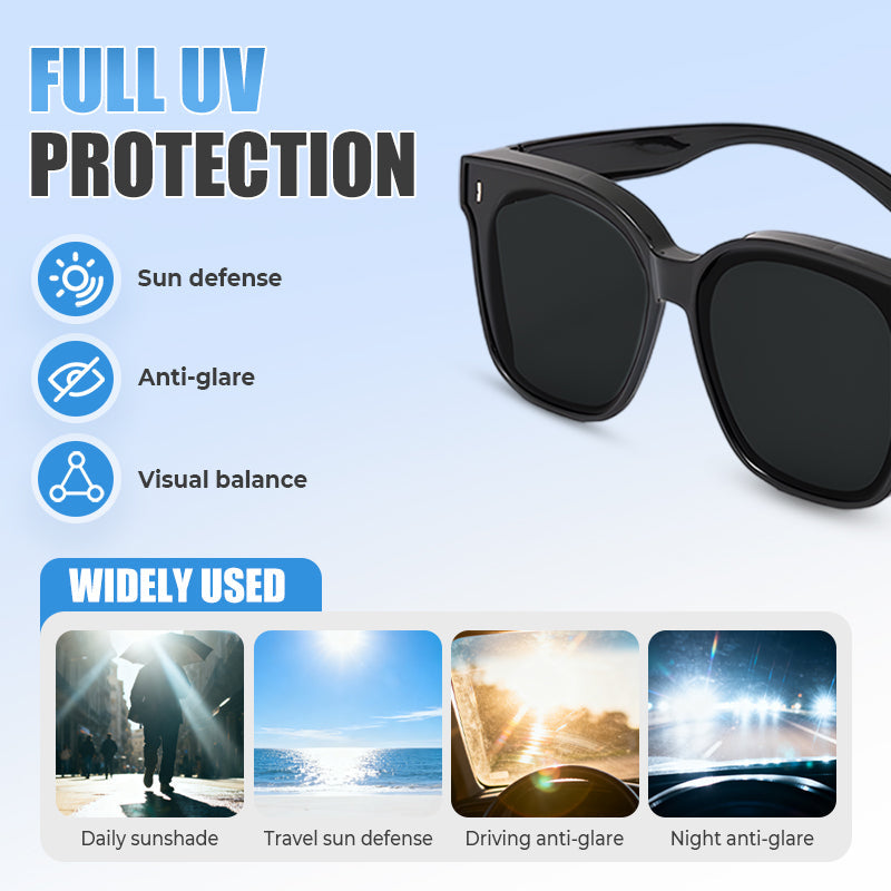 😎 Foldable Over-Glasses Sunglasses – Anti-Glare for Driving 🚗☀️