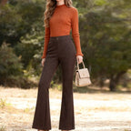 Women's High-Waisted Slim-Fit Slightly Flared Pants