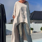 Women’s Stylish Top with Asymmetrical Hem