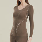 Women's Thermal Underwear Set with Shelf Bra