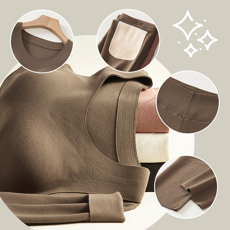 Women's Thermal Underwear Set with Shelf Bra