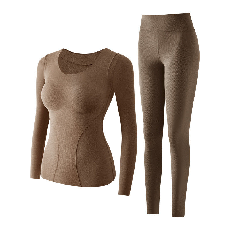 Women's Thermal Underwear Set with Shelf Bra
