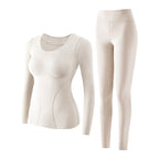 Women's Thermal Underwear Set with Shelf Bra