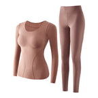 Women's Thermal Underwear Set with Shelf Bra
