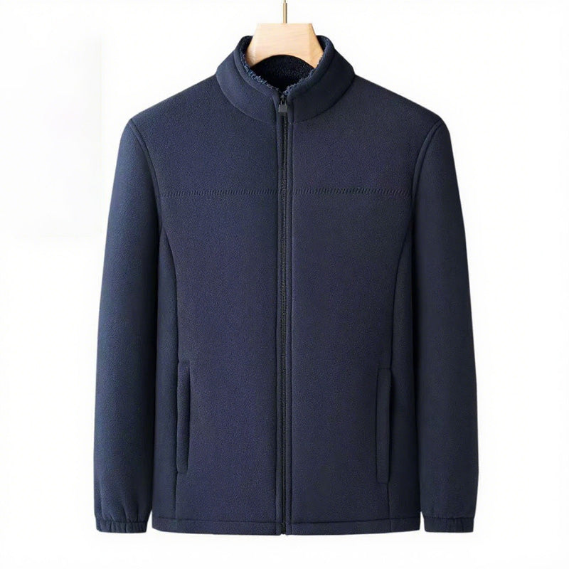 Men's Minimalist Winter Zipper Fleece Jacket (with Pockets)