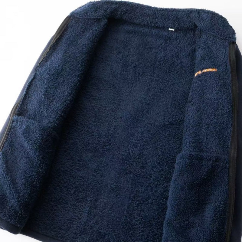Men's Minimalist Winter Zipper Fleece Jacket (with Pockets)