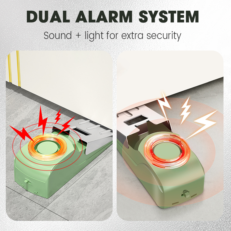 Door Stopper Alarm with Sound & Light Alert for Home & Travel